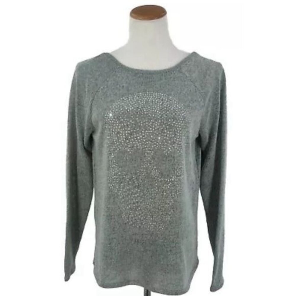 RARE Y2K NWT Victoria’s Secret PINK Rhinestone Skull Scooped Back Knit Top